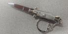 SKM Imitation Pearl 3.75" Stiletto Automatic Knife Satin Flat Keychain