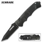 Schrade Extreme Black Button Lock Knife Black Tanto