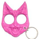 Self Defense Evil Cat Protection Keychain Pink