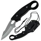 Shadow Ops Black Neck Knife Satin Drop Point 