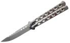 Silver Balisong 8" Heavy Butterfly Knife 3" Satin Drop Point