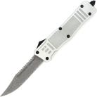 Delta Force Silver D/A OTF Automatic Knife Damascus Drop Point