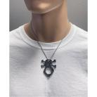 Skull Crossbones Knuckle Necklace Black