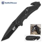 Smith Wesson M&P Emergency Folding Knife Tanto Serrated