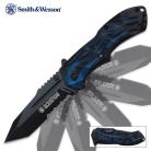 Smith & Wesson Black Ops Blue Assisted Opening Knife Black Tanto Serrated