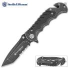 Smith & Wesson Border Guard Folding Knife Stonewash Tanto Serrated