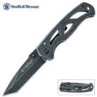 Smith & Wesson Skeletonized Folding Knife Stonewash Tanto