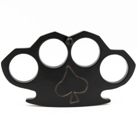 Spades Black Brass Knuckles Belt Buckle Paper Weight