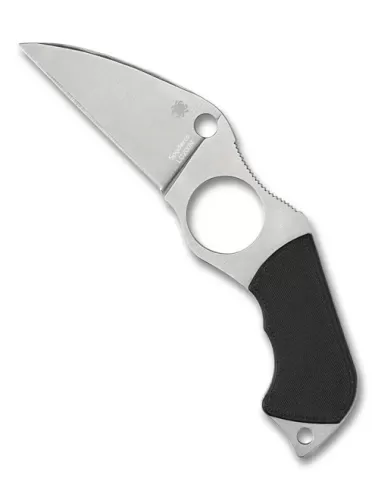 Spyderco Swick 6 Neck Knife Black FRN Plain (2.73" Satin LC200N) FB14P6