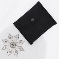Stainless Steel 8-Point Engraved Ninja Star with Nylon Pouch