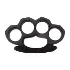 Steam Punk Black Brass Knuckles Paper Weight Black Leather