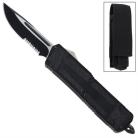 Super Dog Black D/A OTF Automatic Knife Drop Serrated