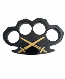 Swords Black 10 Ounce Brass Knuckles Paperweight