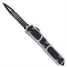 Tarantula Silver D/A OTF Automatic Knife Black Double Serrated Dagger
