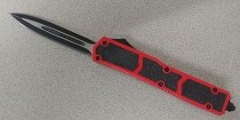 Tarantula Red OTF Automatic Knife Black Dagger