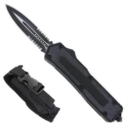Titan Black D/A OTF Automatic Knife Black Dagger Double Serrated