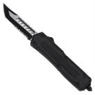 Titan Black Switchblade D/A OTF Automatic Knife Black Clip Point Serrated