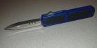 Titan Blue Carbon Fiber D/A OTF Automatic Knife Satin Dagger