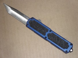 Titan Blue D/A OTF Automatic Knife Satin Tanto