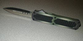 Titan Camo Carbon Fiber D/A OTF Automatic Knife Satin Dagger