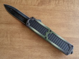 Titan Camo Carbon Grip D/A OTF Automatic Knife Black Dagger