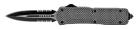 Titan Carbon Fiber OTF Automatic Knife Black Dagger Double Serrated