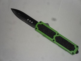 Titan Green D/A OTF Black Dagger Serrated Automatic Knife