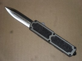 Titan Gun Metal Gray D/A OTF Satin Dagger Automatic Knife