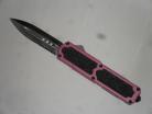 Titan Pink D/A OTF Automatic Knife Satin Dagger Serrated