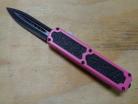 Titan Pink OTF Automatic Knife Black Dagger Serrated