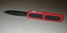 Titan Red Carbon Fiber D/A OTF Automatic Knife Black Dagger