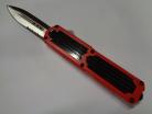 Titan Red Carbon OTF Automatic Knife Satin Dagger Serrated