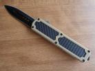 Titan Tan Carbon Grip D/A OTF Automatic Knife Black Dagger
