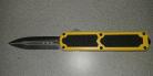 Titan Yellow Grip D/A OTF Automatic Knife Satin Dagger Serrated
