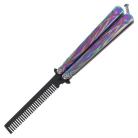 8.5" Titanium Butterfly Trainer Black Comb Knife