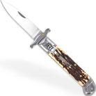 Touch of Destiny Stag Horn Swinguard Automatic Lever Lock Stiletto Knife