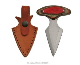 Tri-Angular Palm Push Dagger Pakka Wood