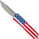 USA Flag 8.5" OTF Automatic Knife Drop Point