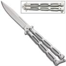 Unchained 9" Silver Balisong Butterfly Knife
