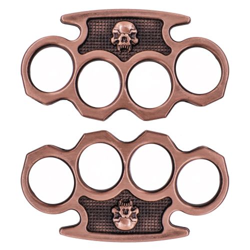 Vampire Skull Brass Knuckles Paperweight Copper