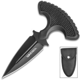 War Tech Black Combat Palm Push Dagger Knife