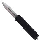Warrior Black D/A OTF Automatic Knife Silver Dagger Double Serrated
