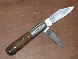 Wood Handle Double Blade Barlow Folding Pocket Knife
