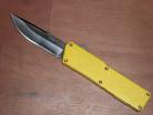 Lightning Yellow D/A OTF Automatic Knife Plain Silver Blade