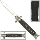 8.5" checkered silver switchblade stiletto knife GBS26