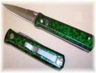 8.5" taiwan grandfather green switchblade knife