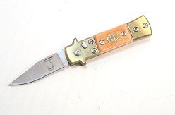 light wood automatic mini flick duck knife 6400