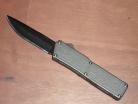 Lightning Gray D/A OTF Automatic Knife Plain Black Blade