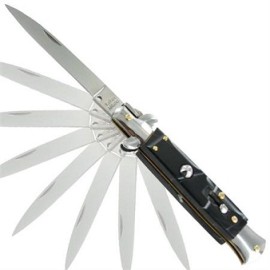 milano stiletto black marble switchblade knife a150cl