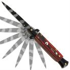 milano switchblade stiletto camo rosewood knife a150kau